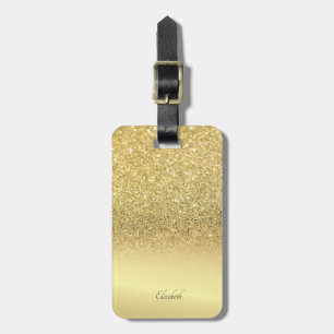 Elegant Guld Glitter Bokeh Ombre - Personlig Bagagebricka