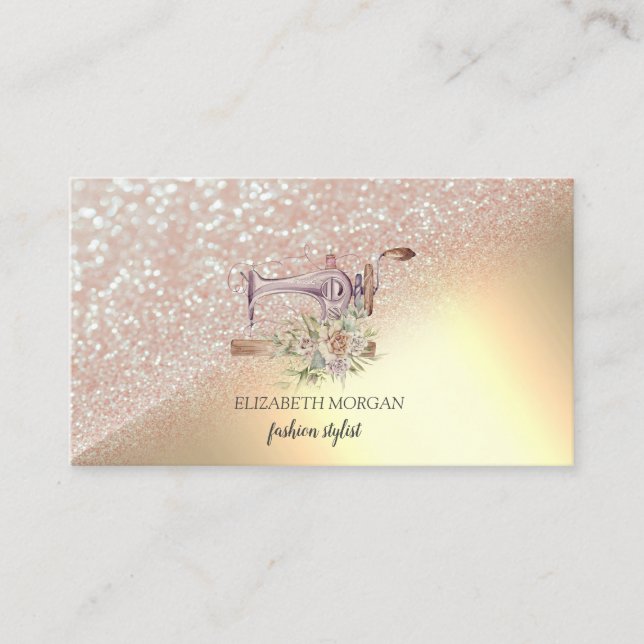 Elegant Guld Glitter bokeh Ombre Visitkort (Framsida)