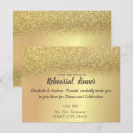 Elegant guld glitter bokeh repetitionsmiddag inbjudningar