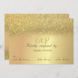 Elegant Guld Glitter Bokeh RSVP-kort Inbjudningar