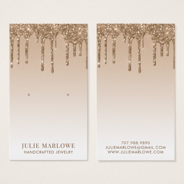 Elegant Guld Glitter Drivrutiner vid judiska öronm Visitkort (Framsida & baksida)