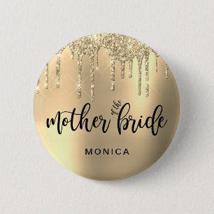 Elegant guld glitter droppar budens mamma knapp