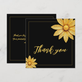 Elegant Guld Glitter FLOSKT 16 Födelsedag Tack Kort