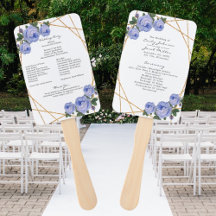 Elegant Guld Glitter Geo Blue Blommigt Wed-program