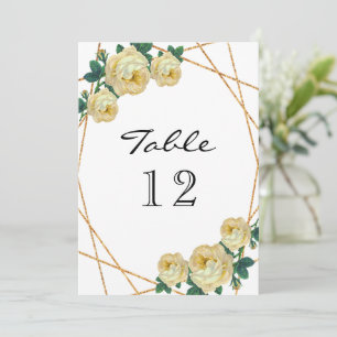 Elegant guld glitter geo gul floral bord ingen meddelande
