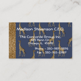 Elegant Guld Glitter Giraffe Snyggt Visitkort