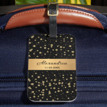 Elegant Guld Glitter Gnistra Black Personalize