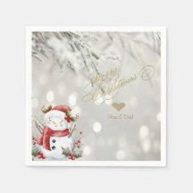 Elegant Guld Glitter Heart Snögubbe
