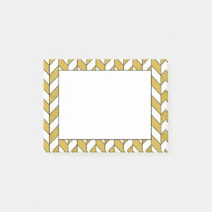 Elegant Guld Glitter Herringbone Chevron Mönster Post-it Block