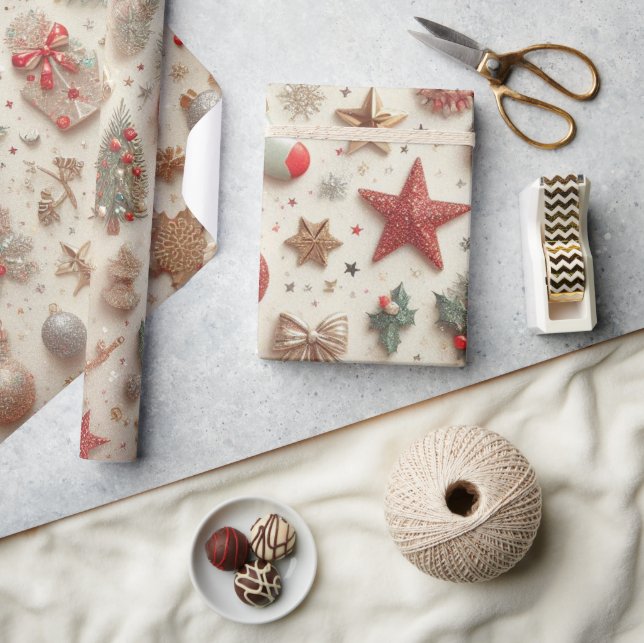 Elegant Guld Glitter, inslag Presentpapper (Hantverk)