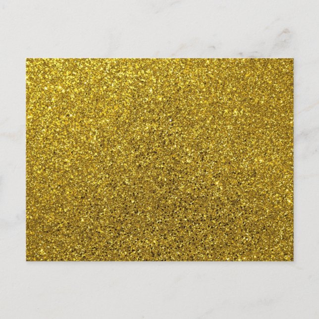 Elegant Guld Glitter jul Vykort (Framsida)