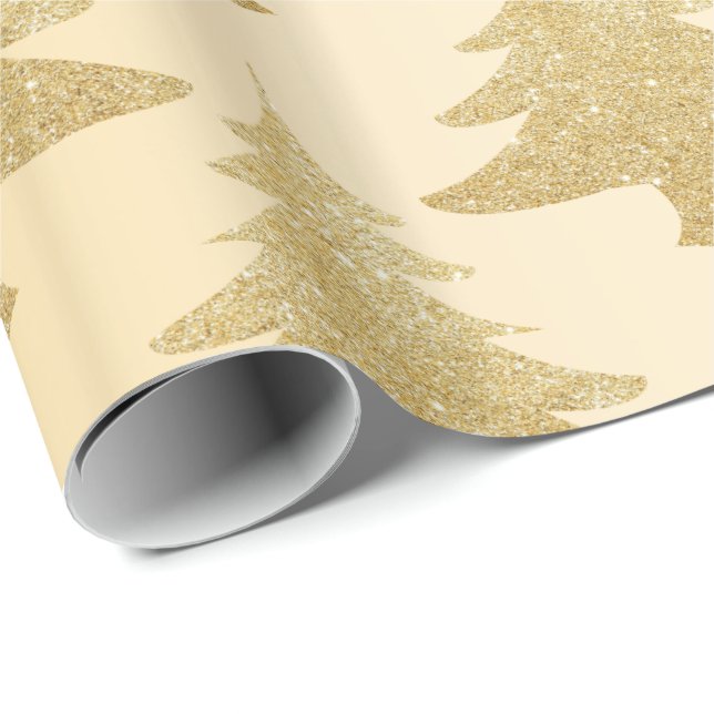 Elegant guld glitter Julgran mönster Presentpapper (Rullad Hörn)