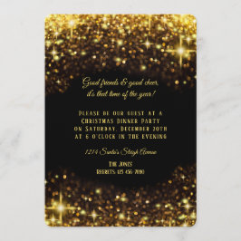 Elegant Guld Glitter, julmiddag Party Inbjudningar