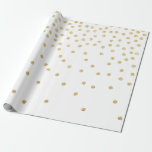 elegant guld glitter konetti punkt mönster presentpapper<br><div class="desc">Enkel och modern utformning med fem prickar guld glitter mönster.</div>