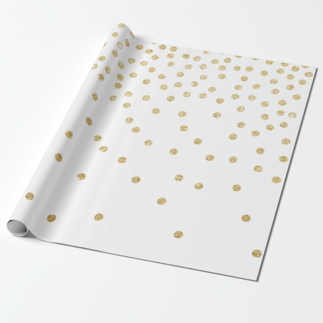 elegant guld glitter konetti punkt mönster presentpapper (Utrullad)