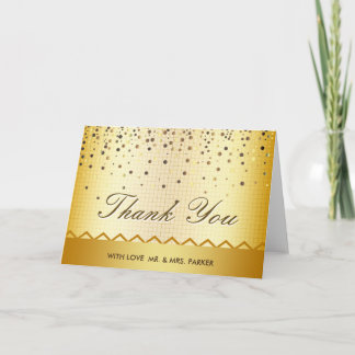 Elegant Guld Glitter Konfetti Metall Tack Kort