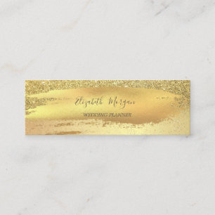 Elegant Guld Glitter Konfetti, Penseldrag Mini Visitkort