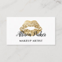 Elegant Guld Glitter Läppar Makeup Artist