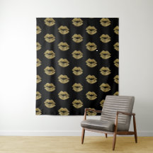 Elegant Guld Glitter Läppar Mönster