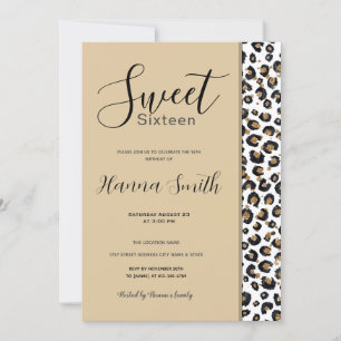 Elegant Guld Glitter Leopard Mönster Inbjudningar