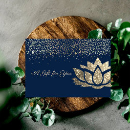 Elegant Guld Glitter Lotus,Konfetti,Marinblå Rabattkort