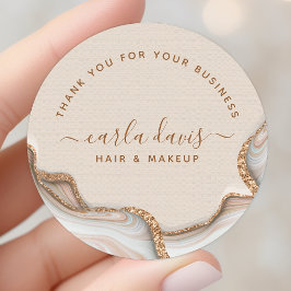 Elegant Guld Glitter marble Agate Modern Chic Runt Klistermärke