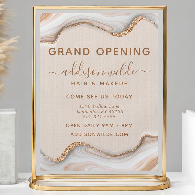 Elegant Guld Glitter marble Agate Modern Flyer (Skapare uppladdad)