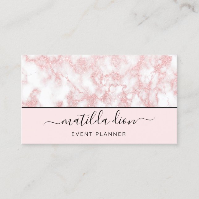 Elegant guld glitter marble glitter visitkort (Framsida)