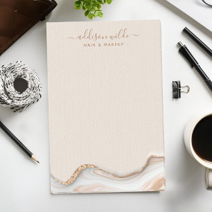 Elegant Guld Glitter Marmor Agat Modern Chic Post-it Block