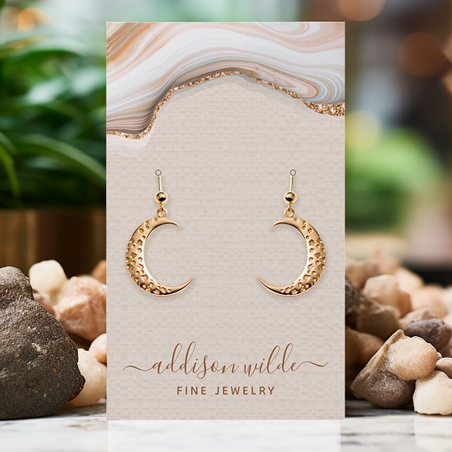 Elegant guld glitter marmor agat smycken visning visitkort (Skapare uppladdad)