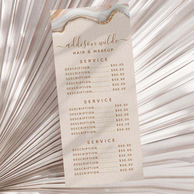 Elegant Guld Glitter Mermor Agat Modern Chic Reklamkort (Skapare uppladdad)