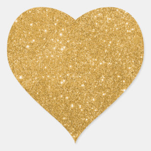 Elegant Guld Glitter Modern lyx Hjärtformat Klistermärke