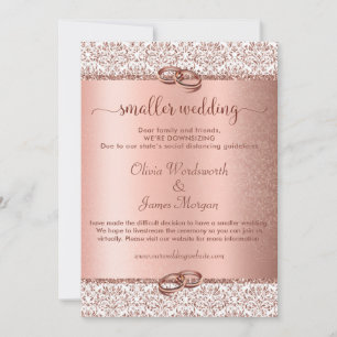 Elegant Guld Glitter Monogram mindre Bröllop Inbjudningar