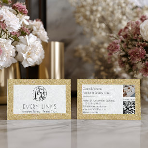 Elegant Guld Glitter Permanent judisk QR-kod Visitkort
