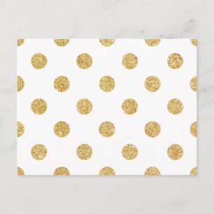 Elegant Guld Glitter Polka dots Mönster Vykort