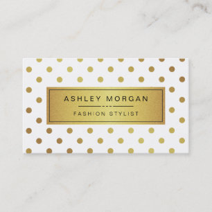 Elegant Guld Glitter Polka dots Visitkort