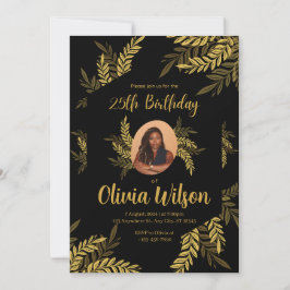 Elegant Guld Glitter Quinceañera 25:e delen Bröllo Inbjudningar