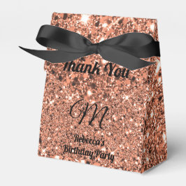 Elegant Guld Glitter, Ro, Monogram Black Presentaskar