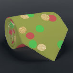 elegant guld glitter röd grönt Julkonetti Slips<br><div class="desc">Snyggtens utformning med faux guld glitter,  röd och grönt jul mönster.</div>