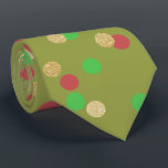 elegant guld glitter röd grönt Julkonetti Slips<br><div class="desc">Snyggtens utformning med faux guld glitter,  röd och grönt jul mönster.</div>