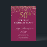 Elegant Guld Glitter Roligt Rosa 50:e Födelsedagsf Inbjudningar<br><div class="desc">Elegant Roligt Rosa Guld Glitter 50:e Födelsedagsfesten Den här eleganten har en rosa bakgrund,  guld glitter och anpassningsbar skriptbokstäver. Vilket vackert sätt att inbjudan era gäster till detta speciella tillfälle.</div>