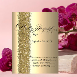 Elegant guld glitter skrift RSVP Inbjudningar