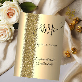 Elegant guld glitter skrift RSVP Inbjudningar