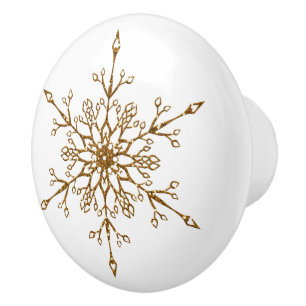Elegant Guld Glitter Snowflake-Helgdag Knopp