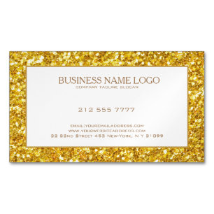 Elegant Guld Glitter Sparkles Mönster Visitkortmagnet