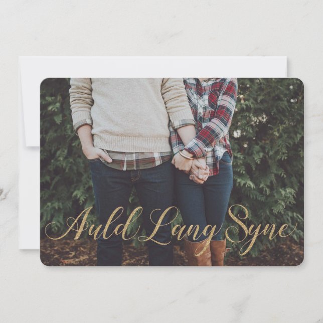 Elegant Guld Glitter Stil Auld Lang Syne (Framsida)