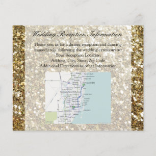 Elegant Guld Glitter tryckt Bröllop Flygblad