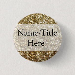 Elegant Guld Glitter tryckt Bröllop Knapp