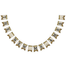 Elegant Guld Glitter tryckt Bröllop Vimplar