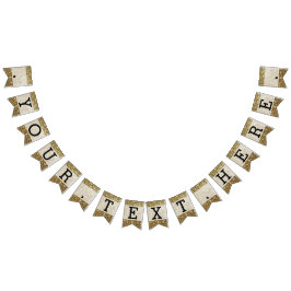 Elegant Guld Glitter tryckt Bröllop Vimplar